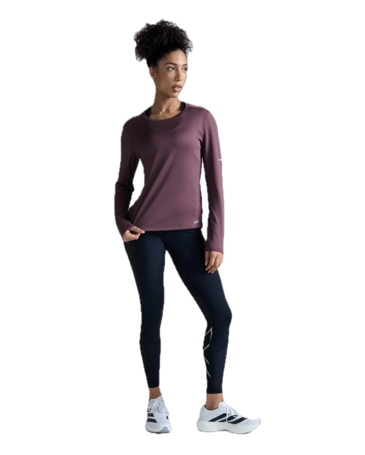 2XU Women'S Aero Mesh Long Sleeve Currant/silver Reflective 2XU