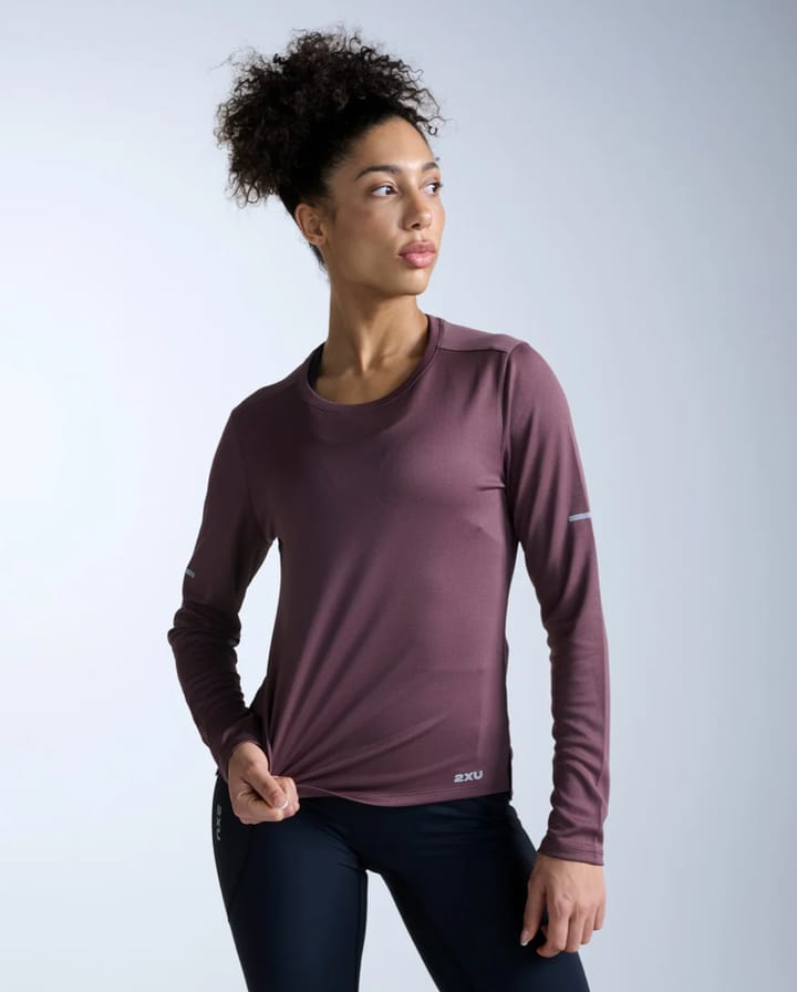 2XU Women'S Aero Mesh Long Sleeve Currant/silver Reflective 2XU