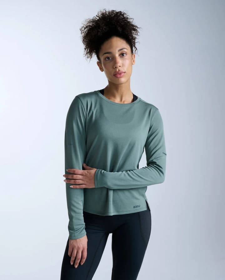2XU Women'S Aero Mesh Long Sleeve Olive Leaf/olive Leaf Reflective 2XU