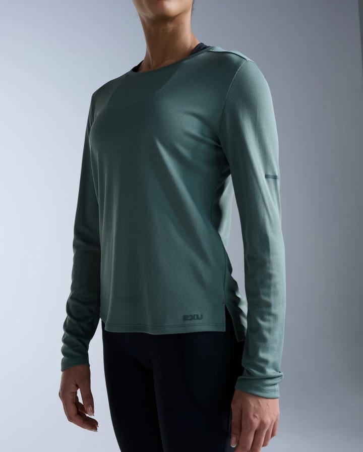 2XU Women'S Aero Mesh Long Sleeve Olive Leaf/olive Leaf Reflective 2XU