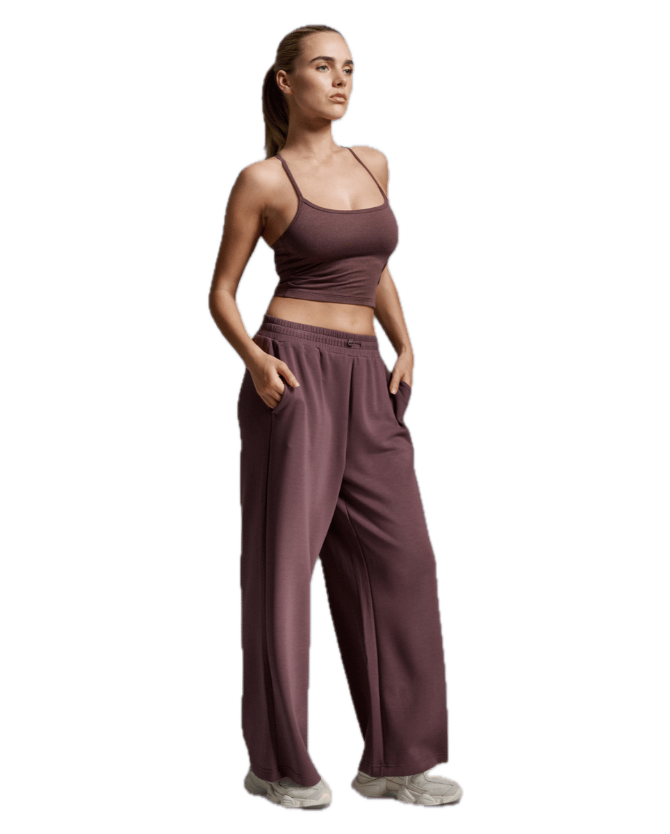 2XU Women'S Wonderluxe Sand Washed Wide Leg Pants Currant/white