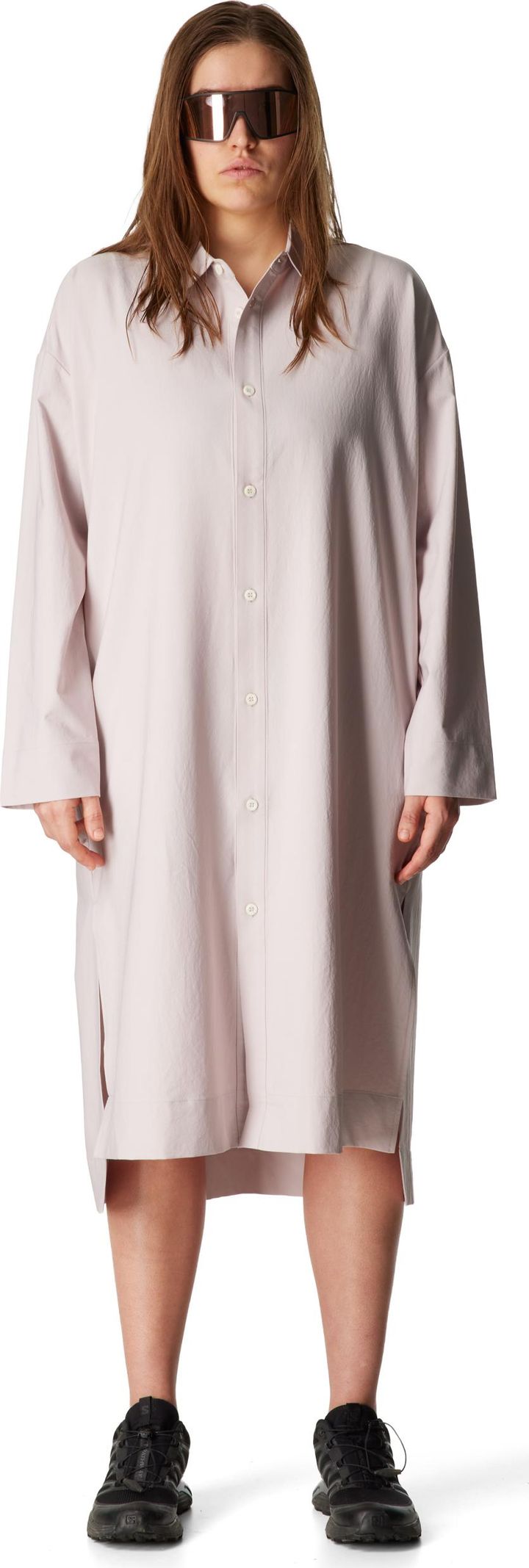 Houdini Women's Route Shirt Dress II Silver Purple Houdini