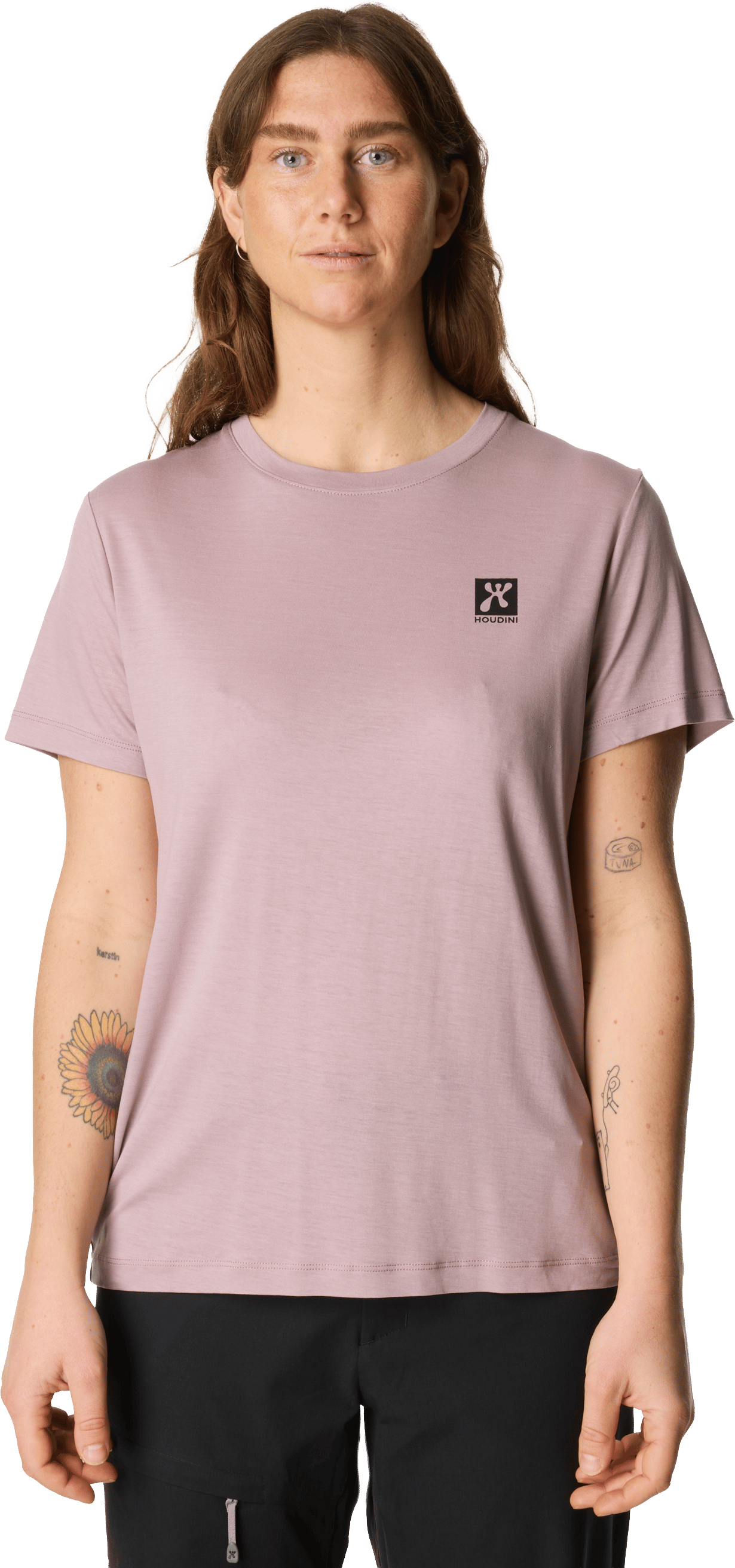 Houdini Women's Tree Message Tee Sky Purple / Retro Rebel