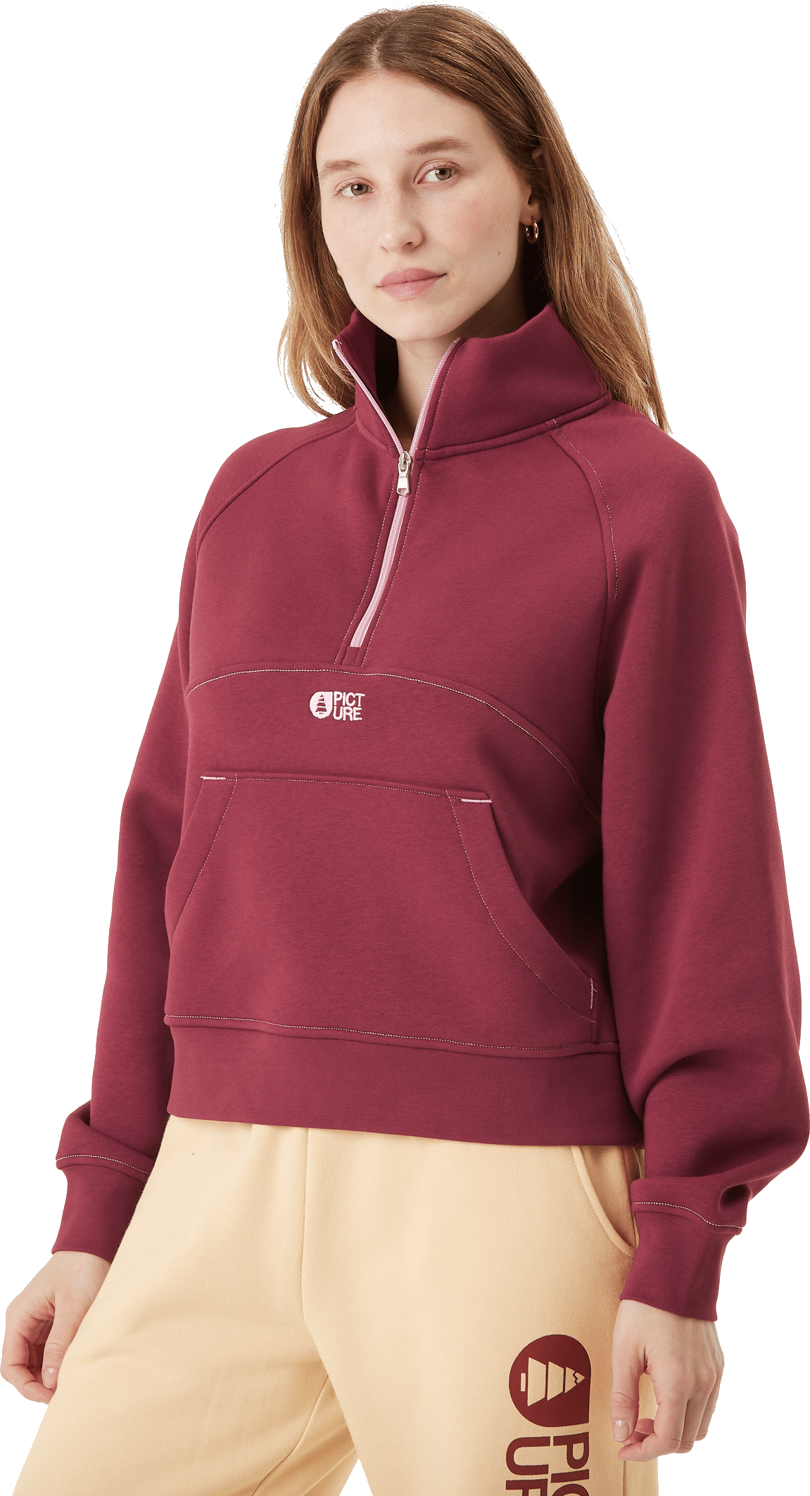 Picture Organic Clothing Women's Quenda 1/2 Zip Sweater Cordovan
