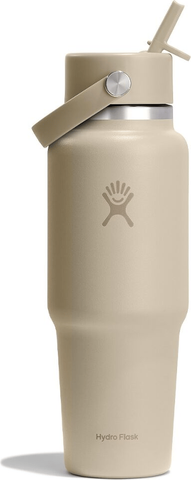 Hydro Flask 946 ml Wide Mouth Travel Bottle with Flex Straw Cap Oat Hydro Flask