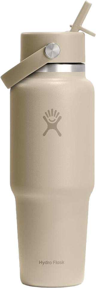 Hydro Flask 946 ml Wide Mouth Travel Bottle with Flex Straw Cap Oat Hydro Flask