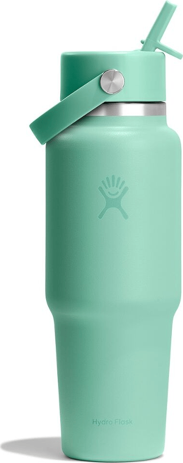 Hydro Flask 946 ml Wide Mouth Travel Bottle with Flex Straw Cap Mermaid Green