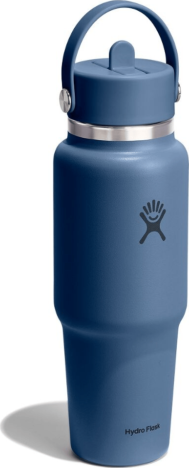 Hydro Flask 946 ml Wide Mouth Travel Bottle with Flex Straw Cap Harbor Blue Hydro Flask