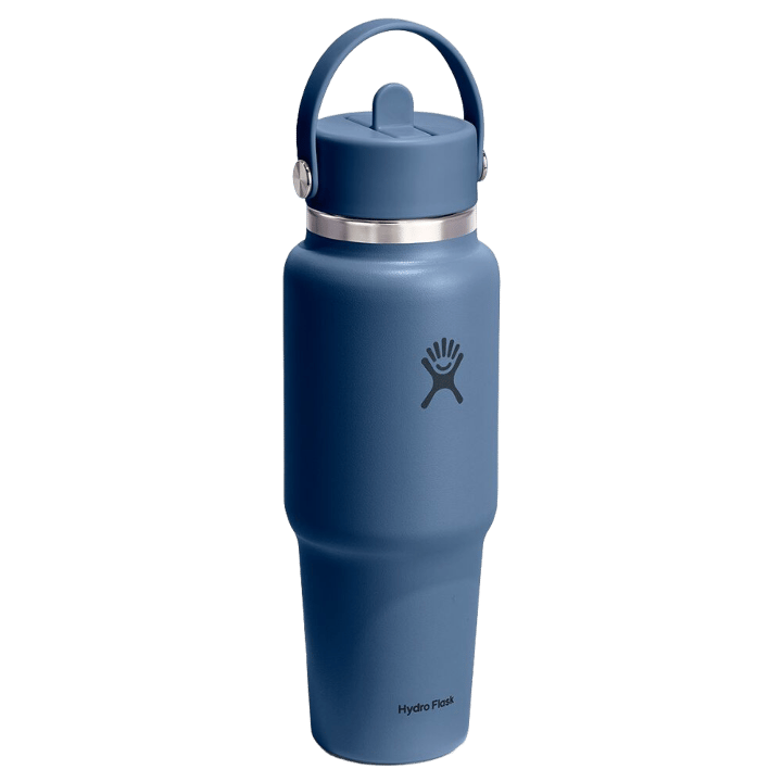 Hydro Flask 946 ml Wide Mouth Travel Bottle with Flex Straw Cap Harbor Blue Hydro Flask