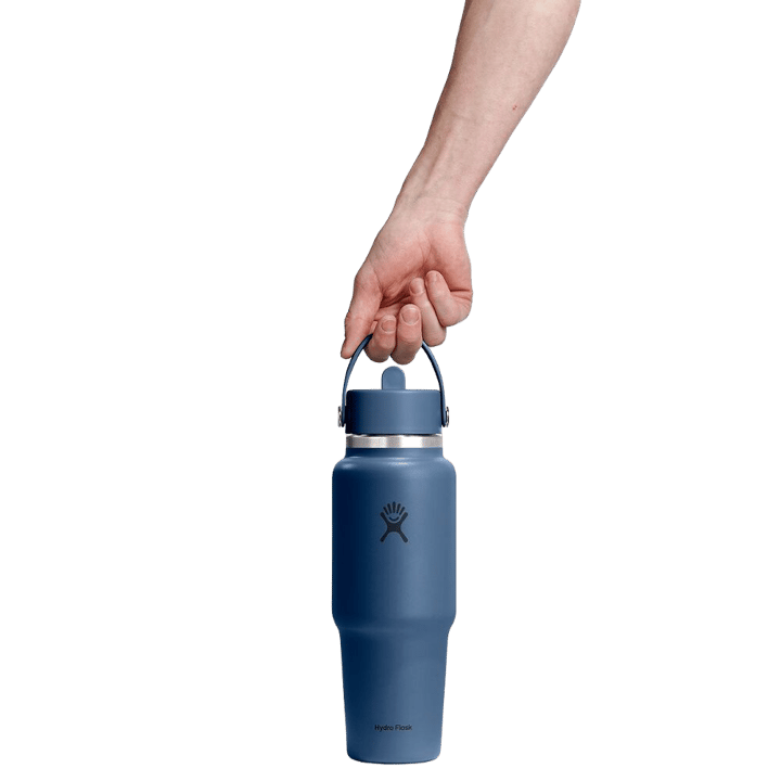 Hydro Flask 946 ml Wide Mouth Travel Bottle with Flex Straw Cap Harbor Blue Hydro Flask