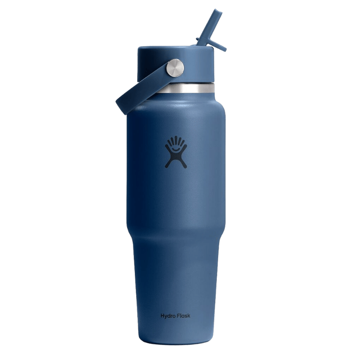 Hydro Flask 946 ml Wide Mouth Travel Bottle with Flex Straw Cap Harbor Blue Hydro Flask