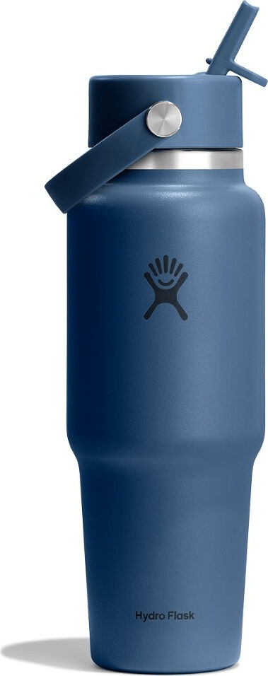 Hydro Flask 946 ml Wide Mouth Travel Bottle with Flex Straw Cap Harbor Blue Hydro Flask