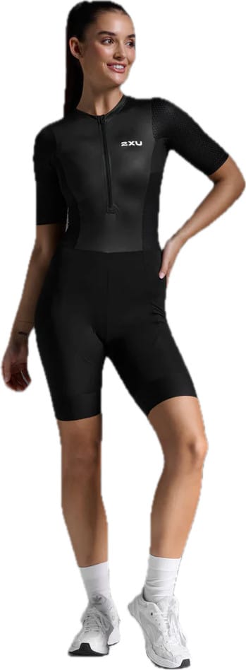 2XU Aero Hex Sleeved Trisuit Black/white 2XU