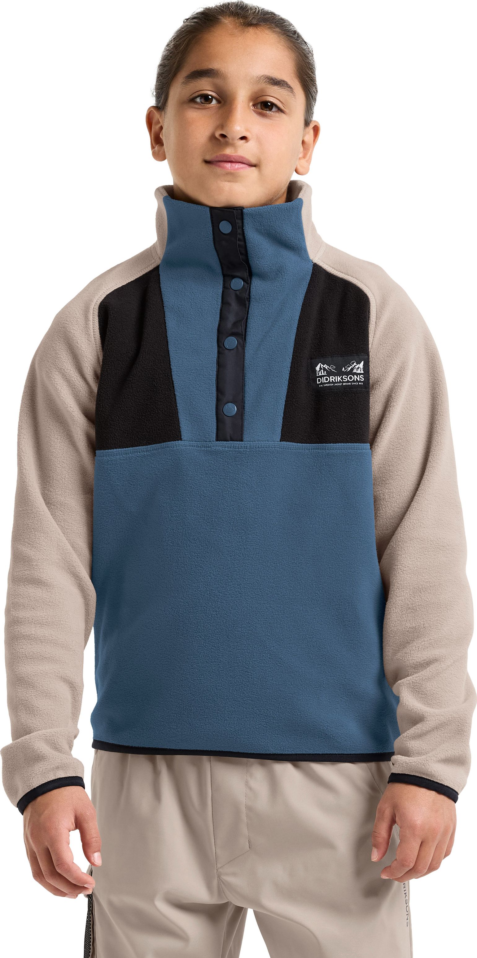 Didriksons Kids' Yokto Half Button 2 Blue Fog