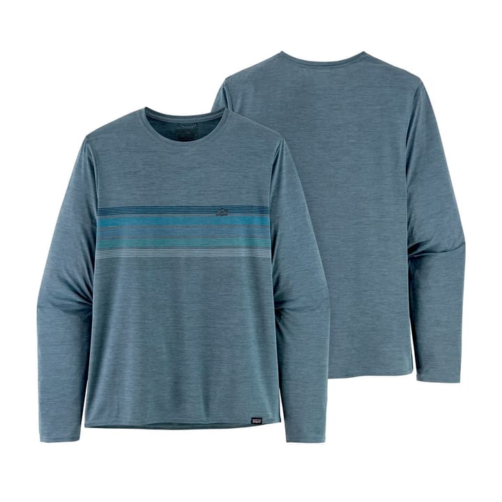 Patagonia M's L/S Cap Cool Daily Graphic Shirt Line Logo Ridge Stripe: Light Plume Grey X-Dye Patagonia Patagonia M's L/S Cap Cool Daily Graphic Shirt Line Logo Ridge Stripe: Light Plume Grey X-Dye Patagonia