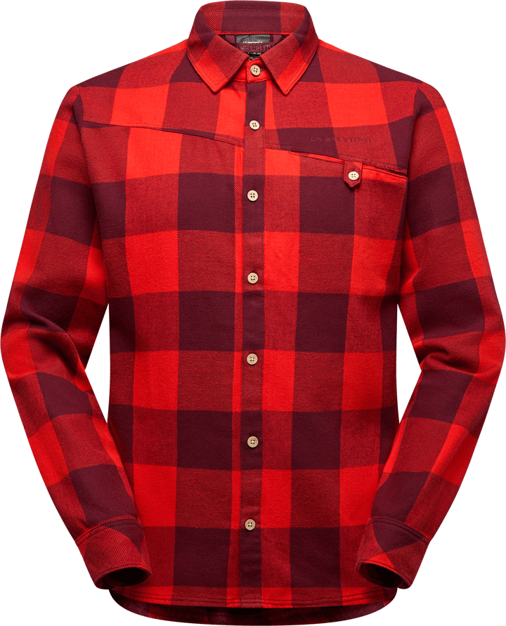 La Sportiva Men's Rambler Flannel Shirt Redwood/Mountain Red La Sportiva