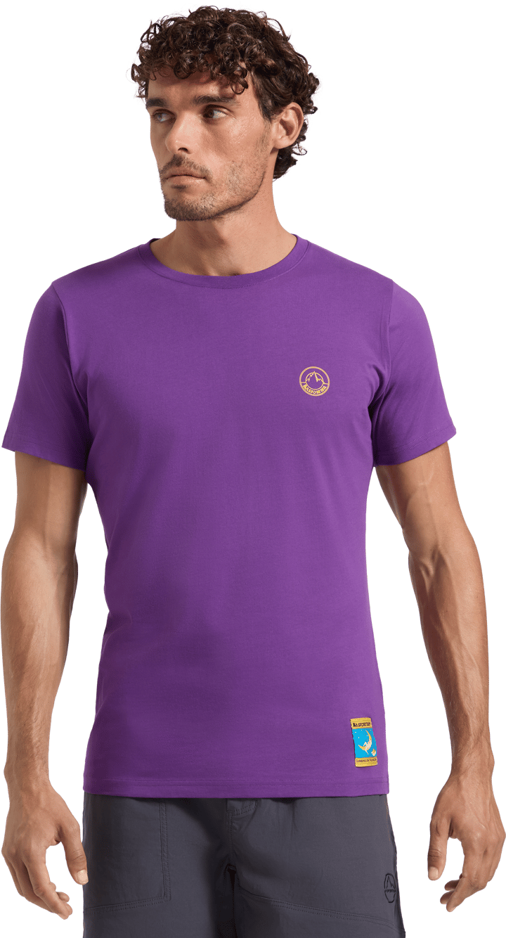 La Sportiva Men's Climbing On The Moon T-Shirt Viola/Giallo La Sportiva