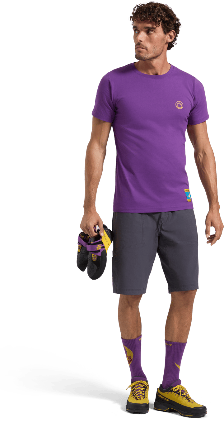 La Sportiva Men's Climbing On The Moon T-Shirt Viola/Giallo La Sportiva