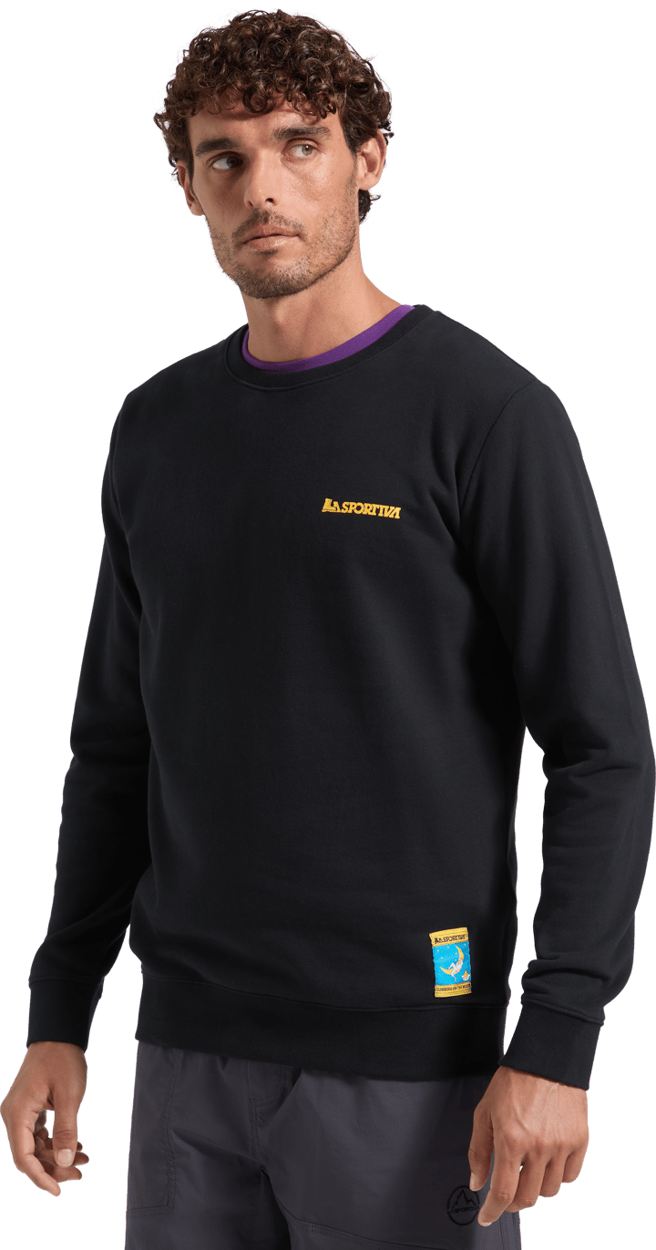 La Sportiva Men's Climbing On The Moon Sweatshirt Nero/Giallo La Sportiva