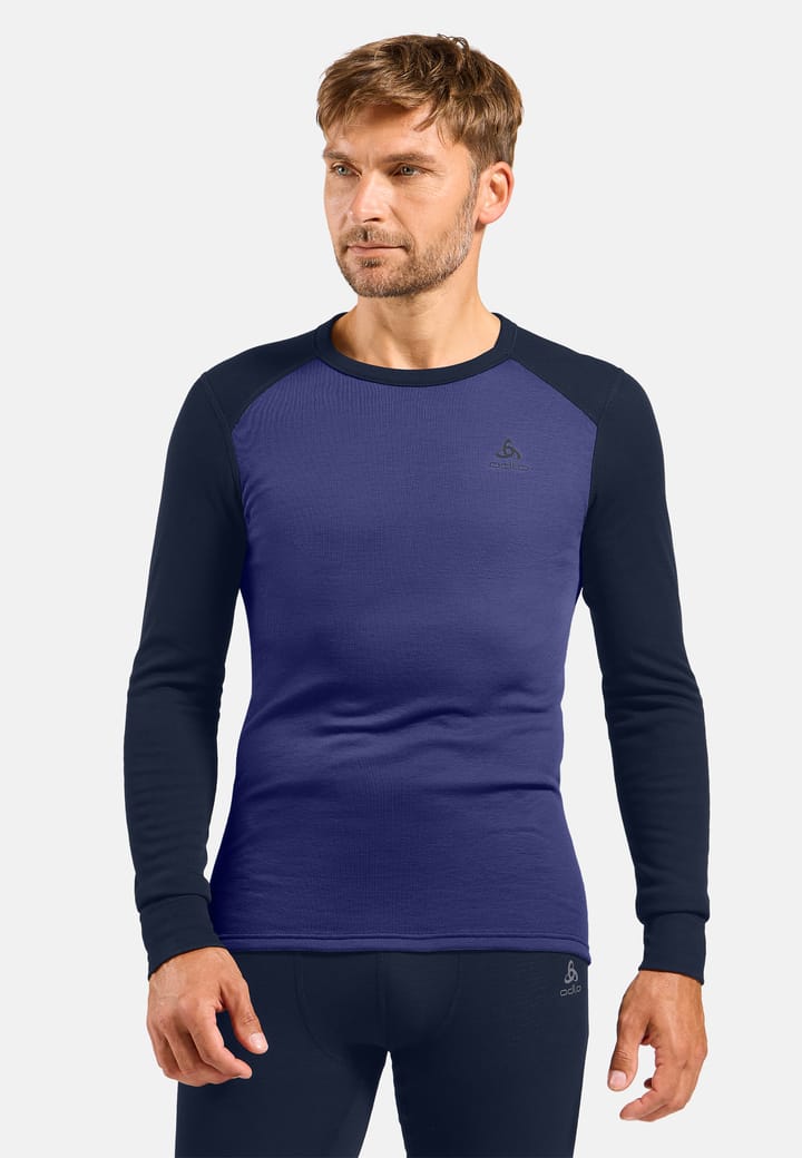 Odlo Men's Odlo Active Warm Base Layer Set Dark Sapphire - Skipper Blue Odlo