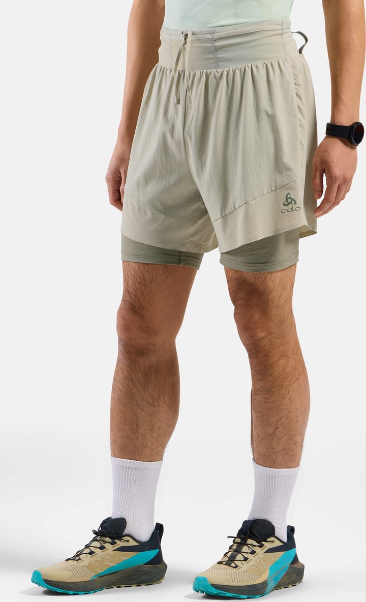 Odlo Men's Odlo X-Alp Trail 6 Inch 2-In-1 Short Agate Gray - Vetiver Odlo