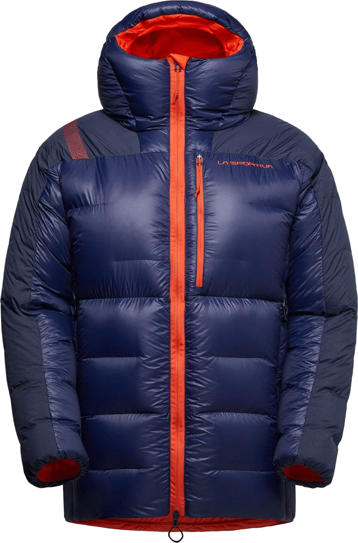 La Sportiva Men's Olympus Tech Down Parka Deep Sea/Cherry Tomato La Sportiva